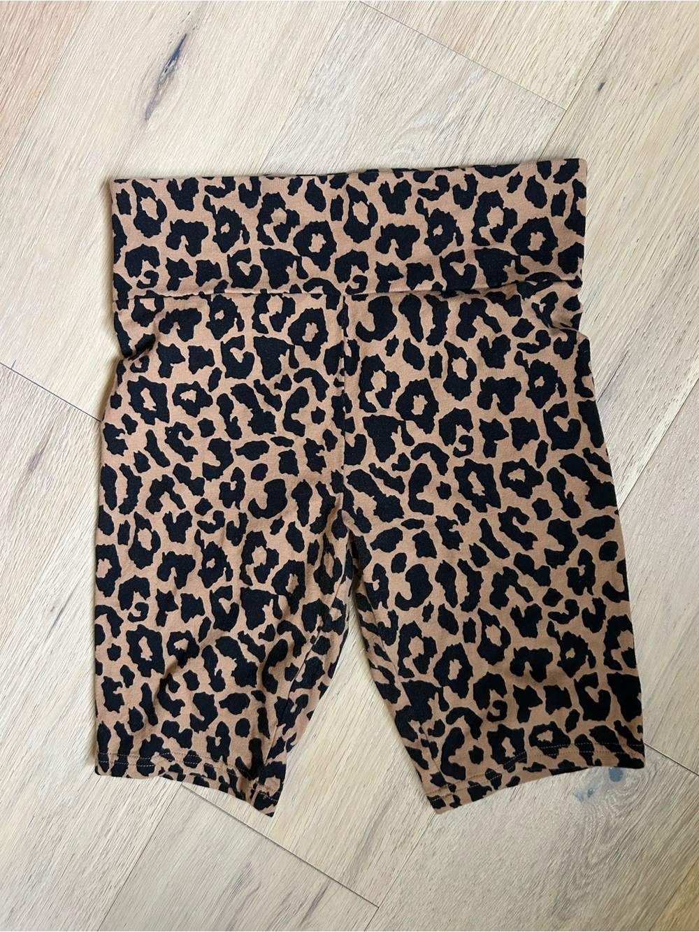 wild fable Leopard Print High-Waist Bike Shorts - Brown & Black